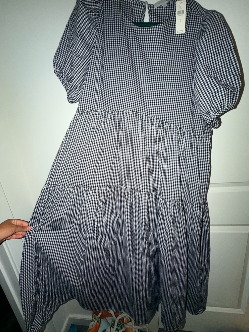 Anthropologie Eri + Ali Evaline Gingham Puff Sleeve Maxi Dress large NWT Boho - Picture 4 of 6